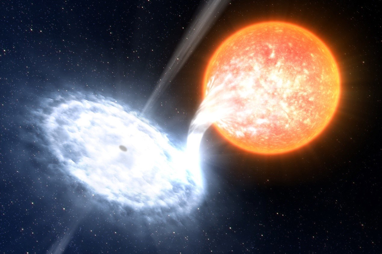 صورة تخيلية من وكالة ناسا الأميركية لثقب أسود يبتلع نجما عملاقا