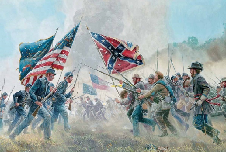 لوحة تُمثل جيشي الحرب الأهلية الأمريكية