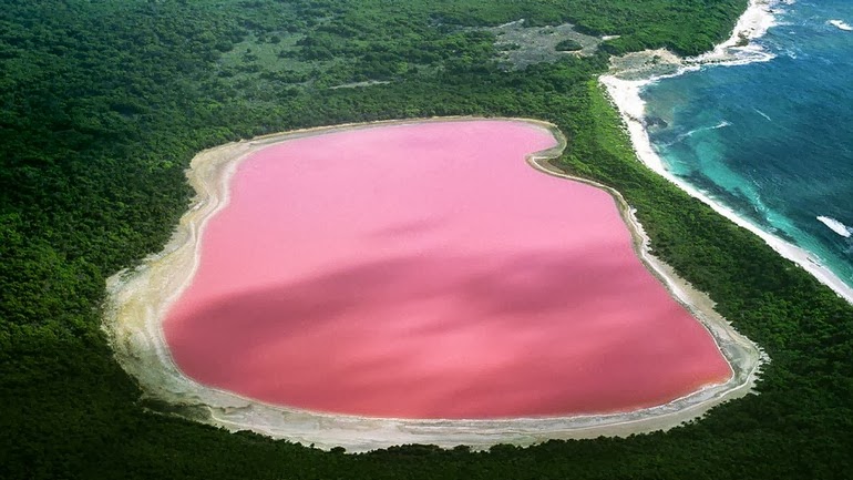 البحيرة الوردية في كوينزلاند أستراليا