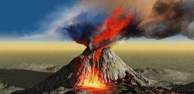 الصهارة سطح البركان تسمي عندما من فوهة تتدفق علي الأرض عندما تتدفق