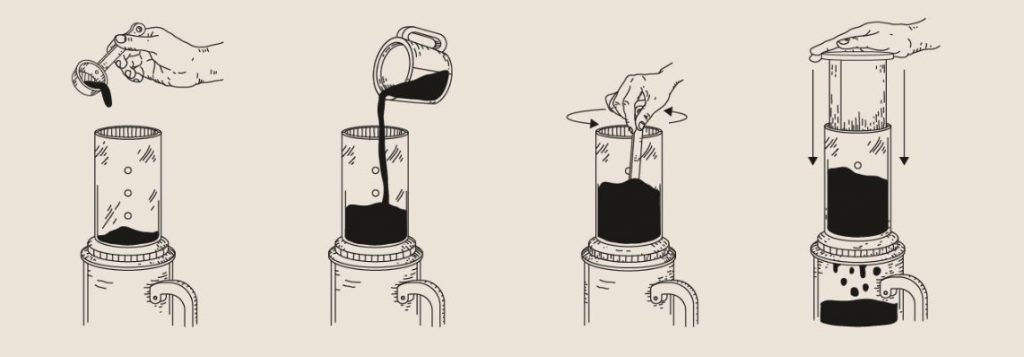 3 – طريقة عمل قهوة اسبريسو بمكبس الهواء