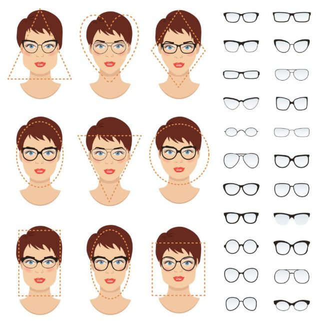 نظارات للوجه الصغير حسب الشكل