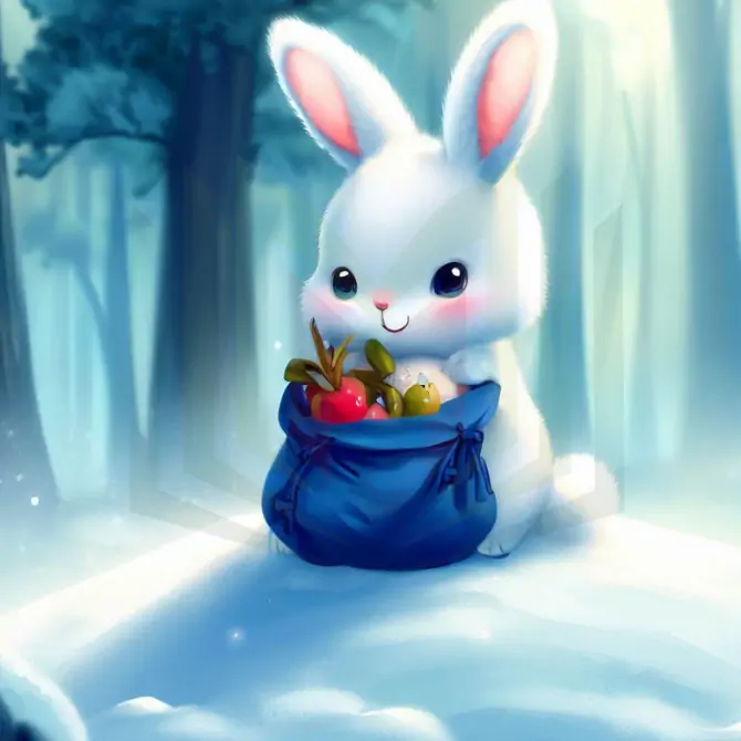 أرنب يحمل فاكهة - قصة الأرنب الكريم والشجرة العجيبة