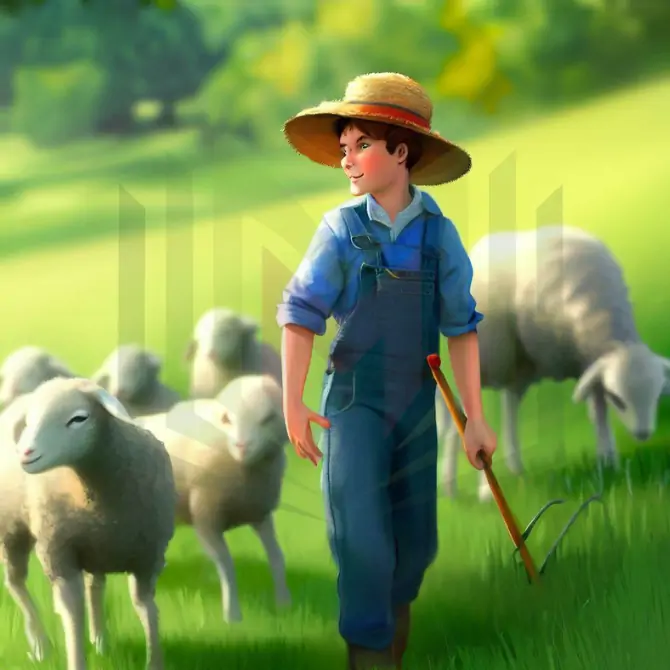 الراعي يرعى الغنم - قصة الراعي الكذاب