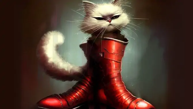 القط ذو الحذاء الأحمر