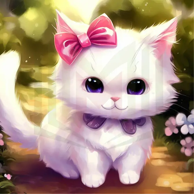 قطة جميلة بيضاء اللون اسمها لولي - قصة القطة لولي المحتارة